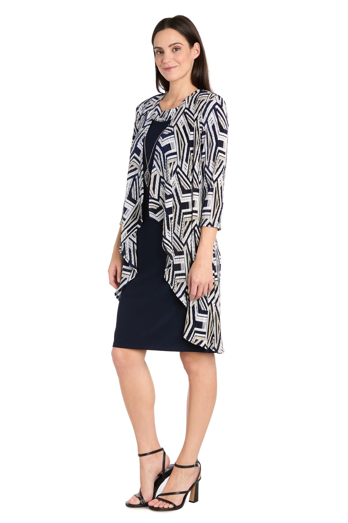 R&M Richards 3309P Short Petite Printed Jacket Dress