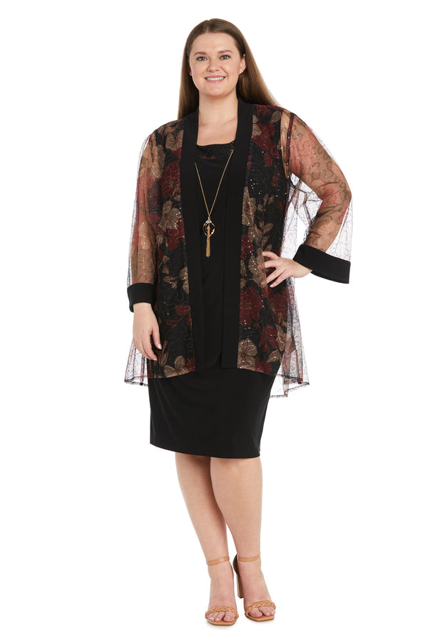 Short Plus Size Jacket Dress Glitter R&M Richards 3312W