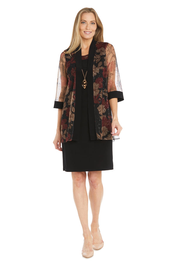 Mother of the Bride Glitter Dress Short Petite Jacket R&M Richards 3312P