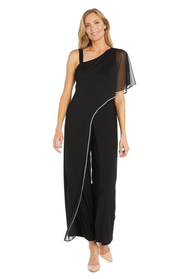 One-Shoulder Floor-Length Jersey Formal Sheath Column R&M Richards 3314P