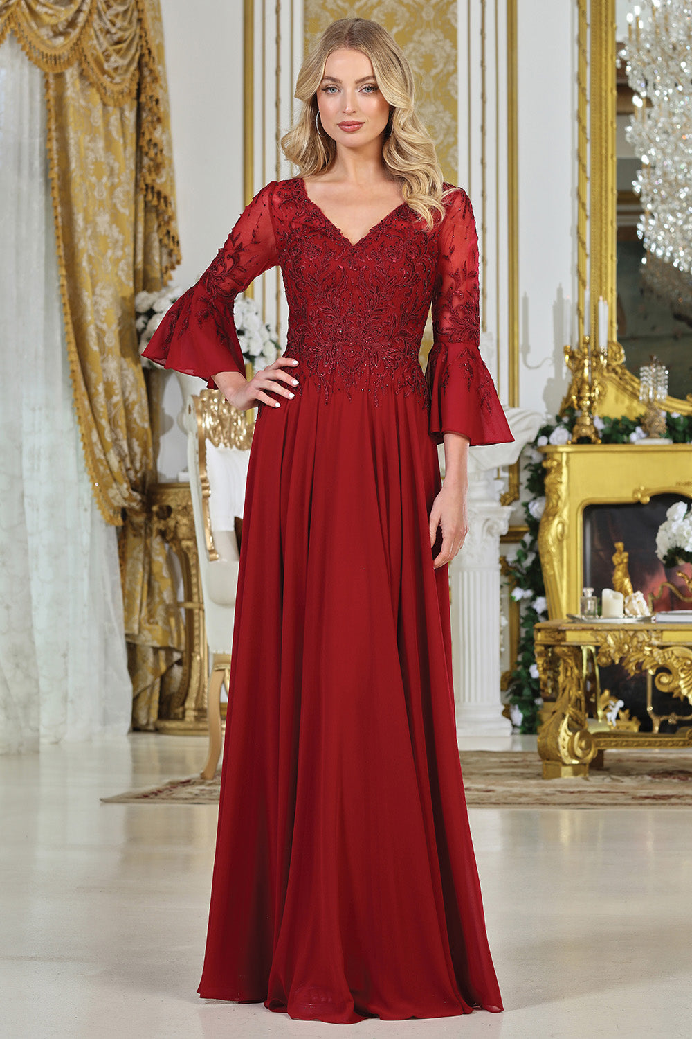 Plus Size Dresses A Line Long Formal Plus Size Dress Burgundy