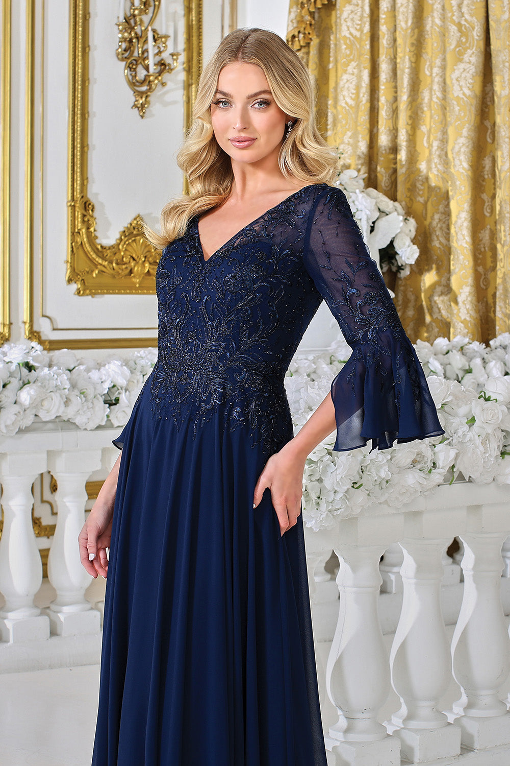 Plus Size Dresses A Line Long Formal Plus Size Dress Navy