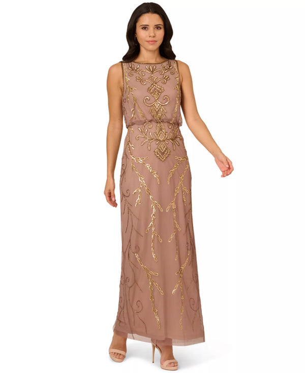 Plus Size Beaded Blouson Gown Adrianna Papell AP1E211724