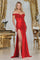 Prom Dresses Long Fitted Formal Slit Corset Prom Dress Red