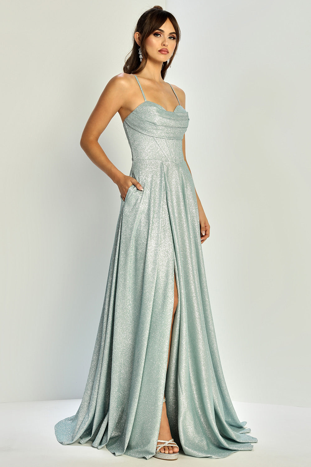 Prom Dresses Long Formal A Line Prom Dress Sage