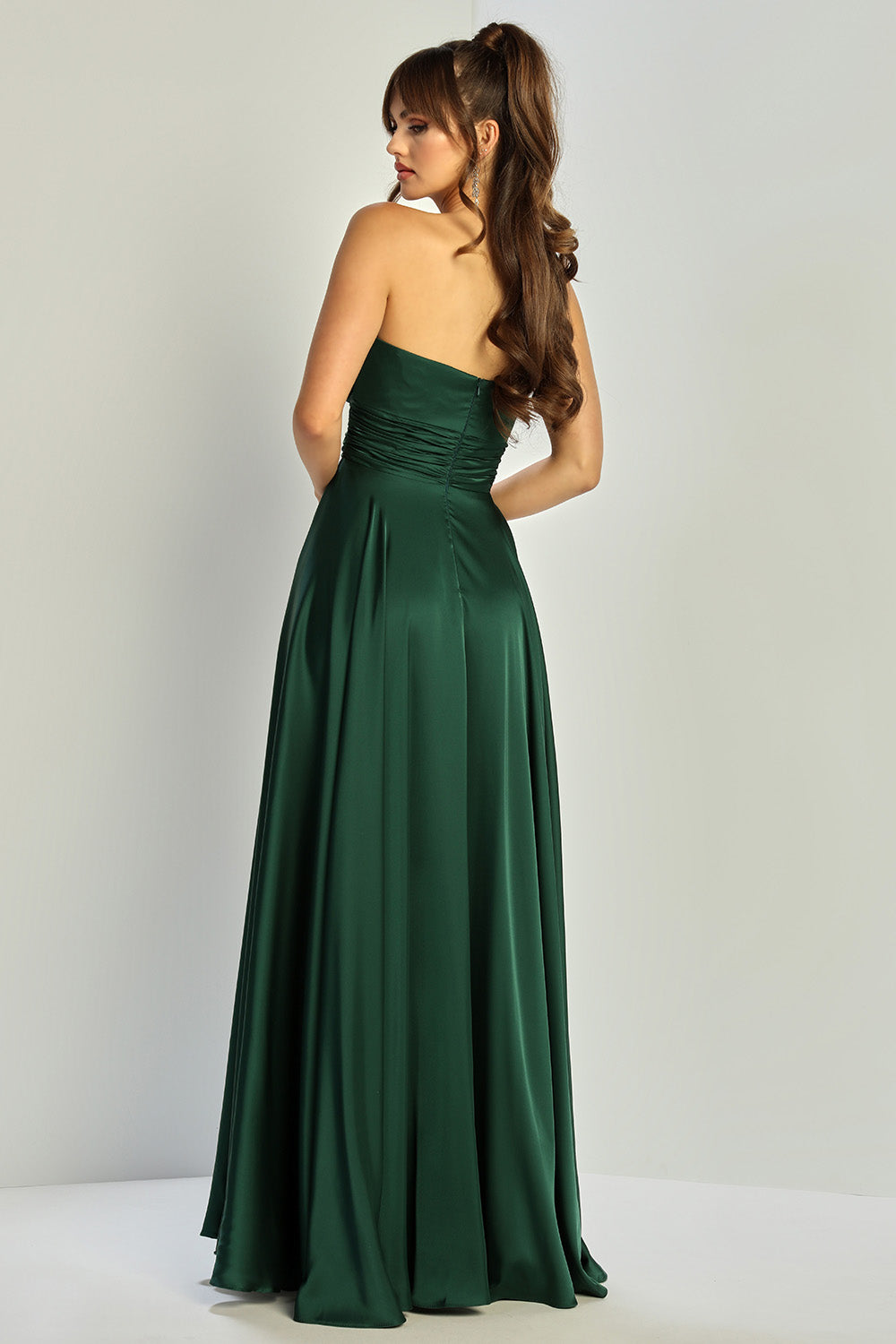 Prom Dresses A Line Prom Long Formal Pleated Dress Emerald