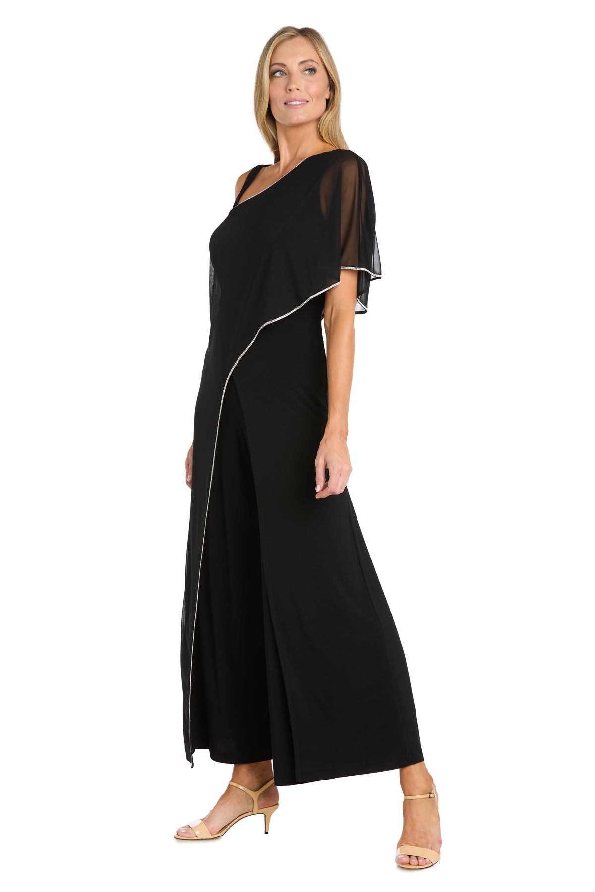 Jumpsuit Long Formal Cape Jumpsuit Black