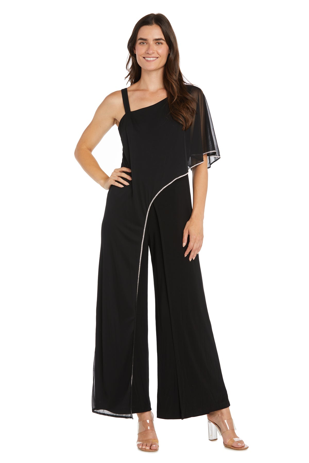 Jumpsuit Cape Long Formal Jumpsuit Black