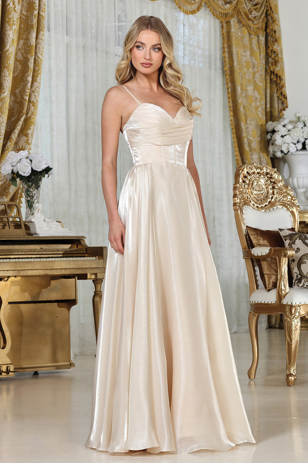 Adora Design 3326 Glitter Long Formal A Line Corset Prom Dress