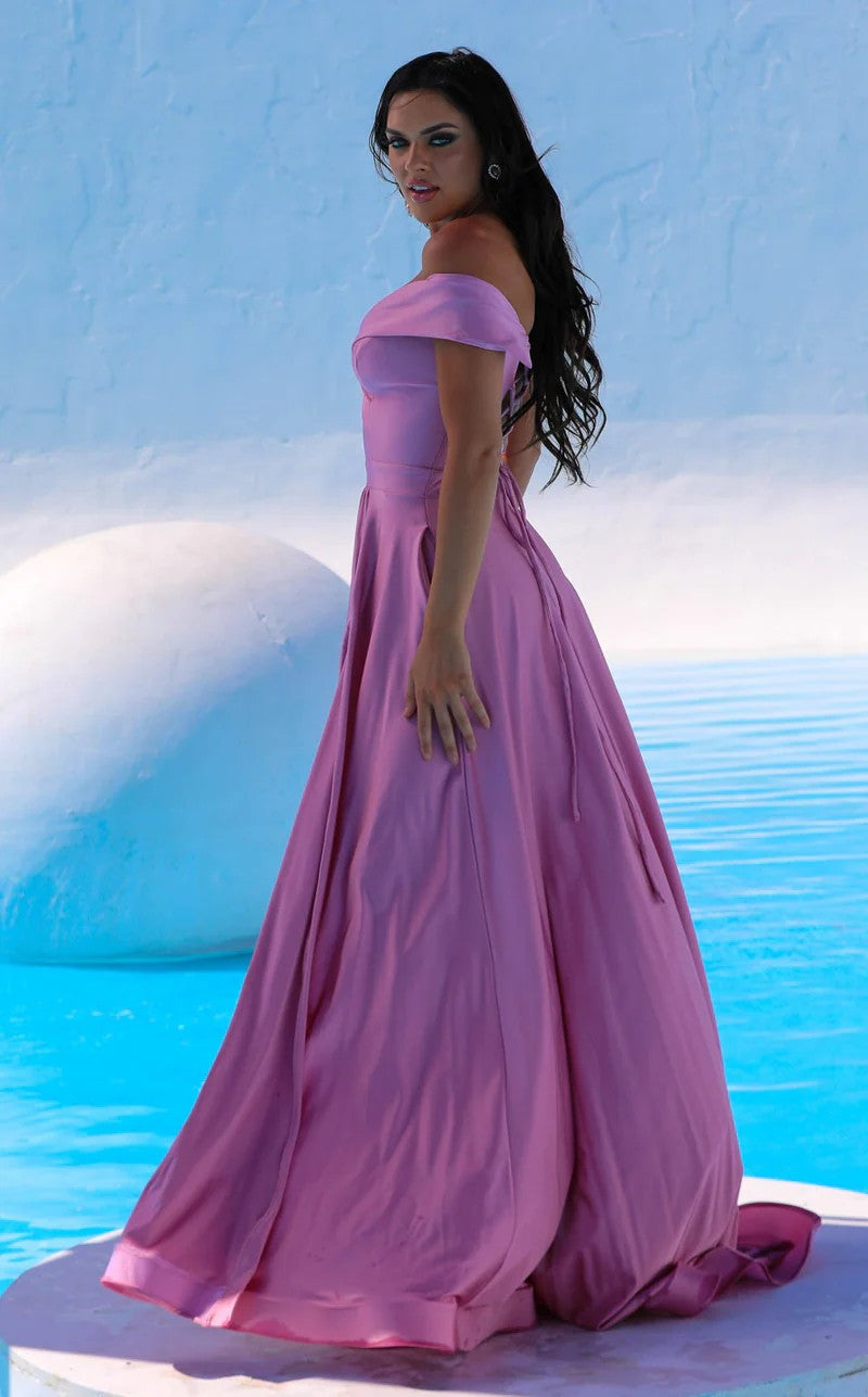Jessica Angel 332 A Line Long Evening Formal Pocket Prom Dress
