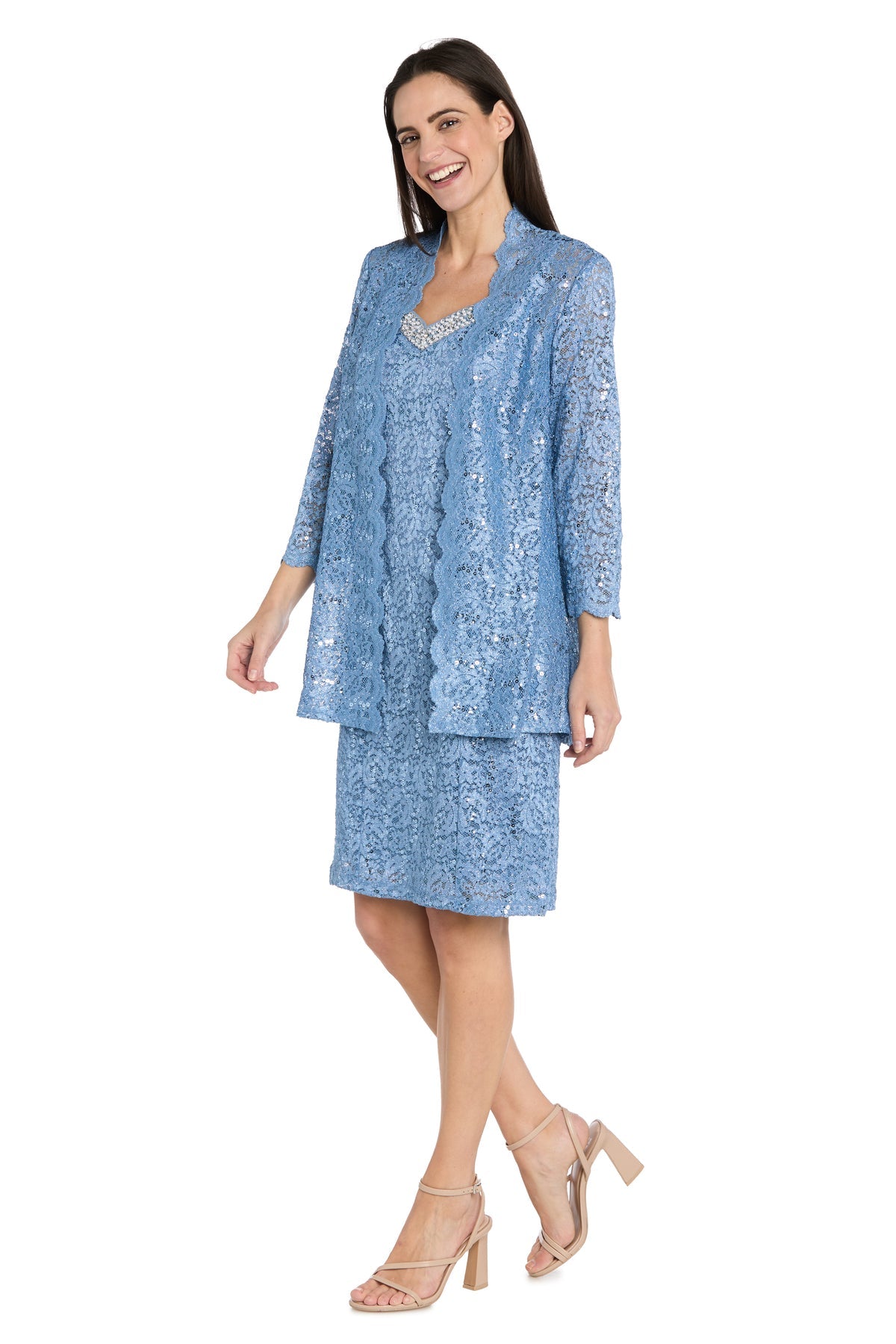 R&M Richards 3333 Short Mother of the Bride Lace Jacket Cocktail Dress