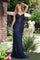 Prom Dresses Long Fitted Formal Prom Beaded Dress Navy