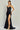Prom Dresses Long Slit Formal Pleated Prom Dress Navy