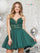 Cocktail Dresses Flare Short Corset Dress Deep Green