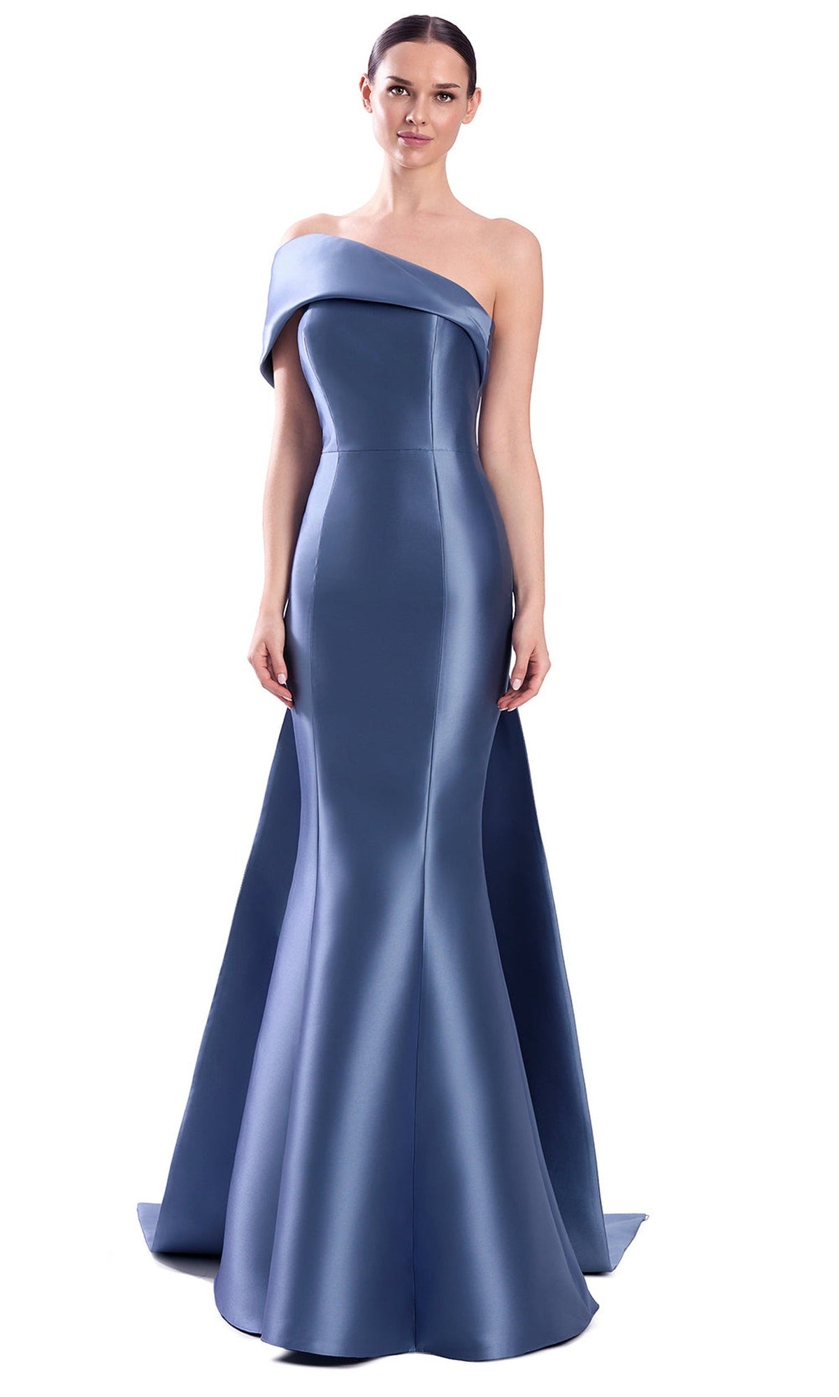 Alexander by Daymor Fold-Over Neckline Back Bow Mermaid Gown 3344F26