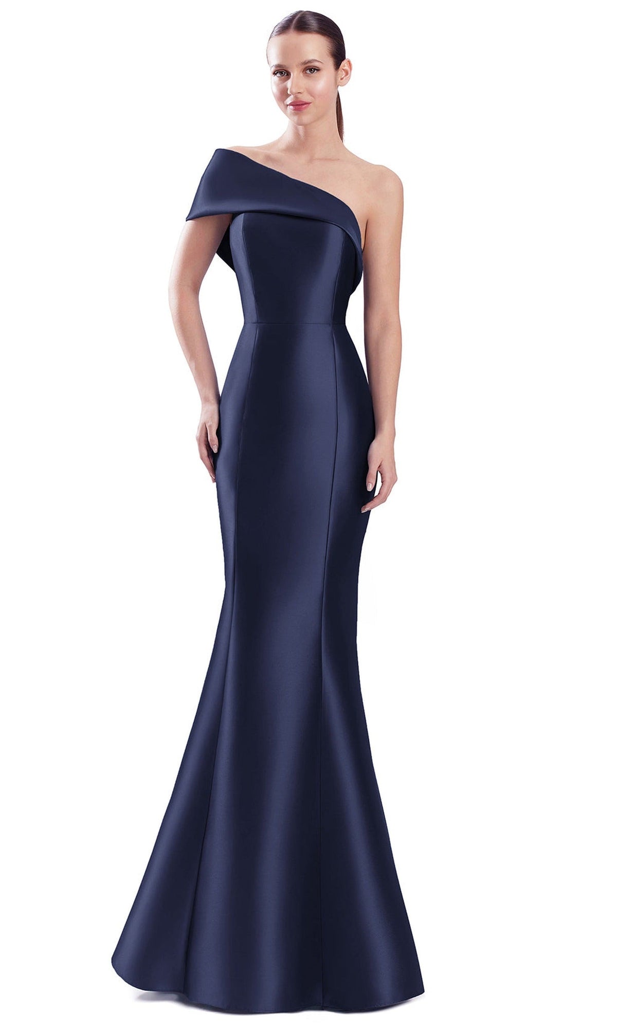 Alexander by Daymor Fold-Over Neckline Back Bow Mermaid Gown 3344F26