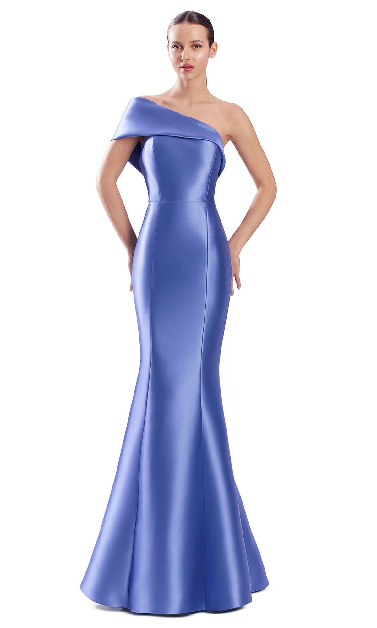 Alexander by Daymor Fold-Over Neckline Back Bow Mermaid Gown 3344F26
