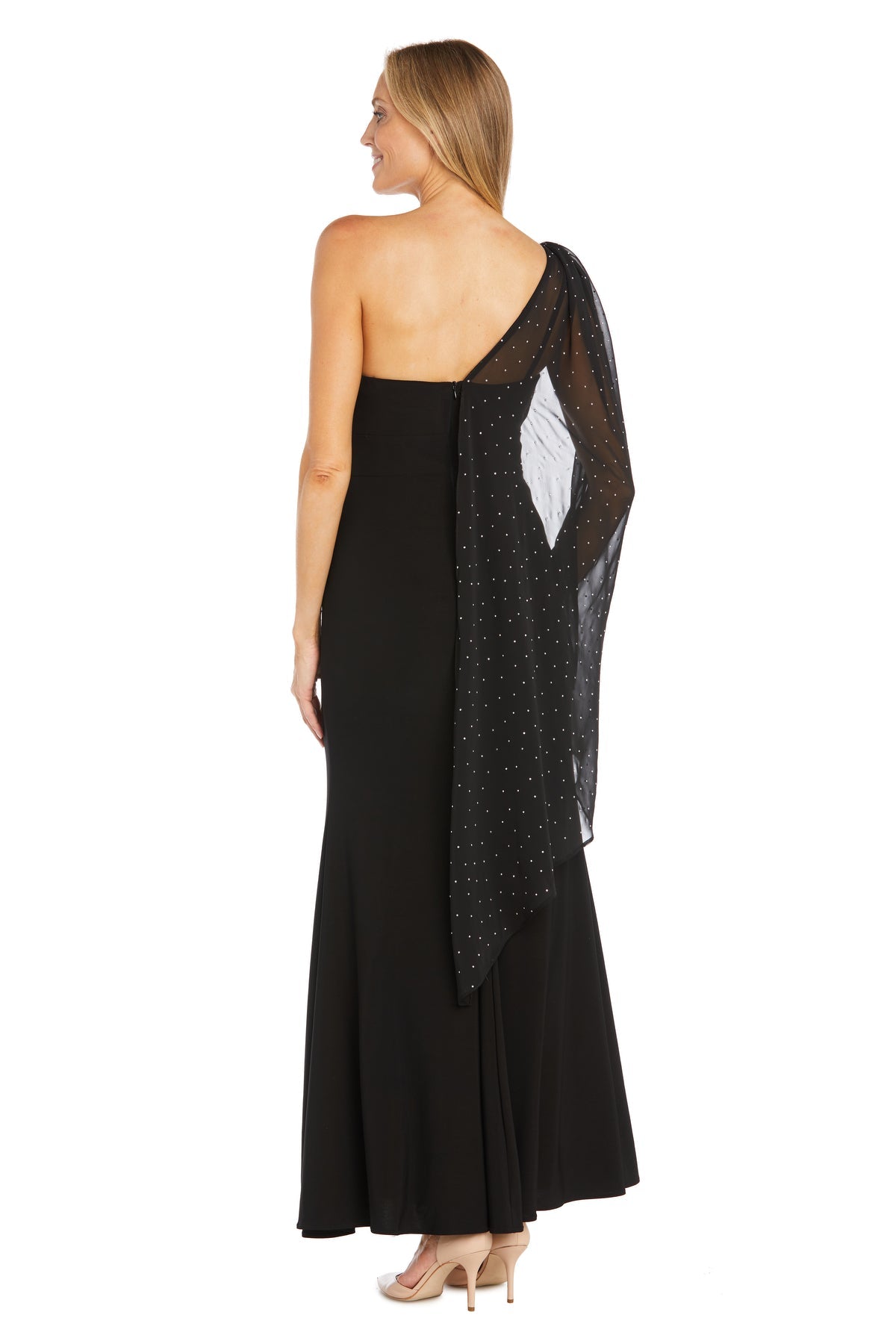 R&M Richards 3344 Long Fitted Formal Caplet Dress