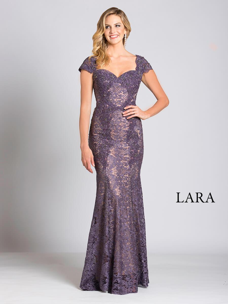 Lara Dresses 33491 Fitted Lace Long Formal Mermaid Evening Dress