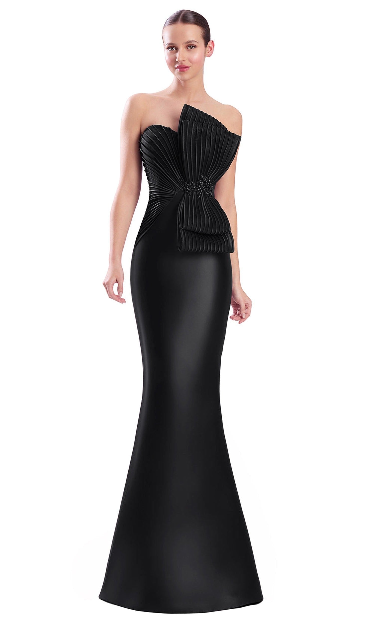 Alexander by Daymor Strapless Bow Pleated Mermaid Gown 3351F26
