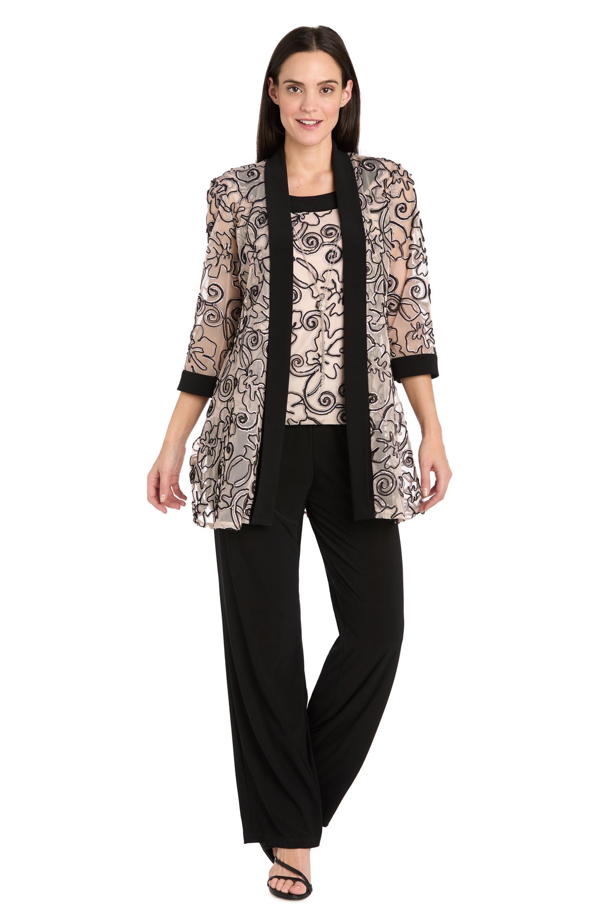 R&M Richards3352P Long Formal Petite Jacket Pant Suit