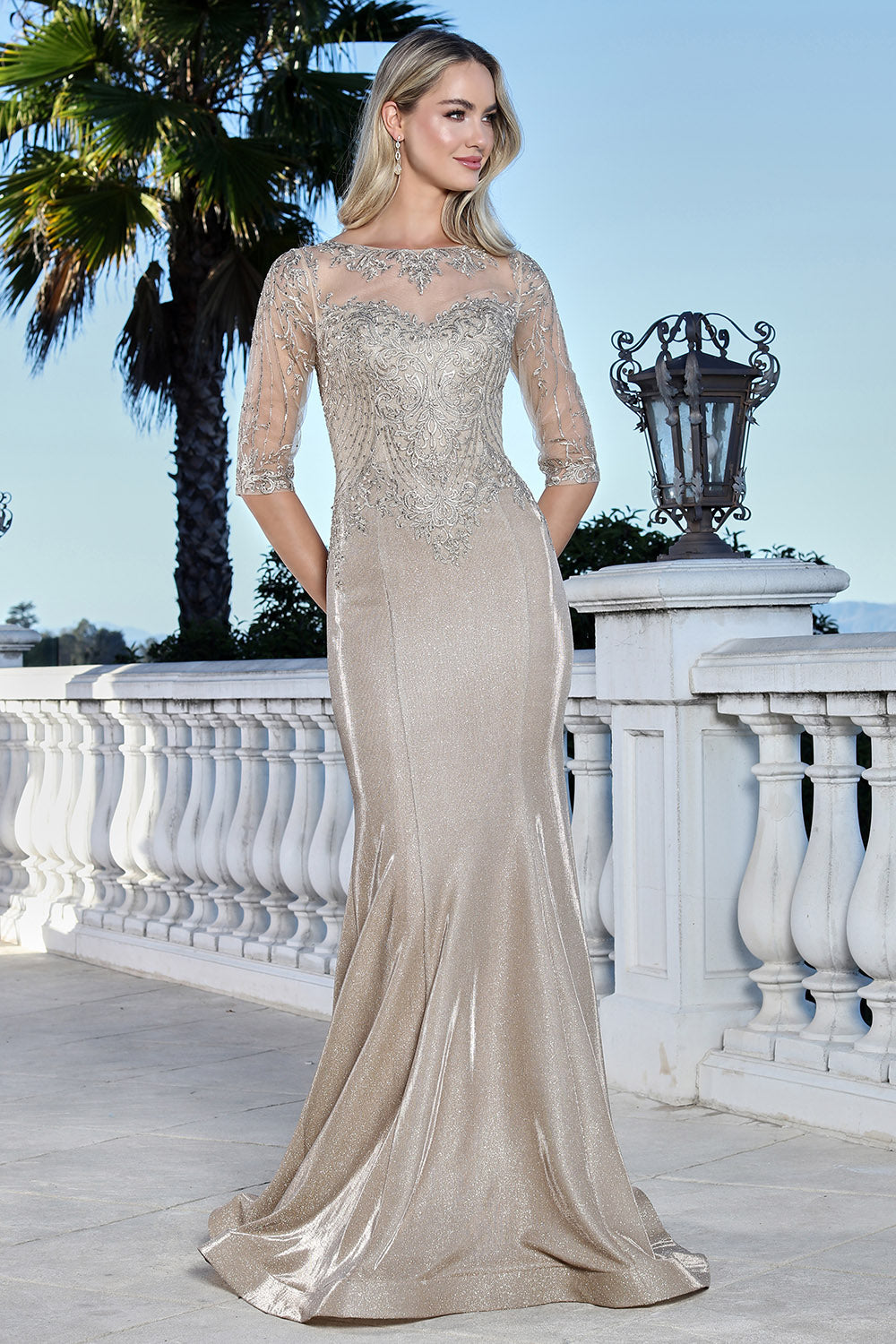 Mother of the Bride Dresses Formal Long Mermaid Mother of the Bride Dress Adora Design 3354 Champagne