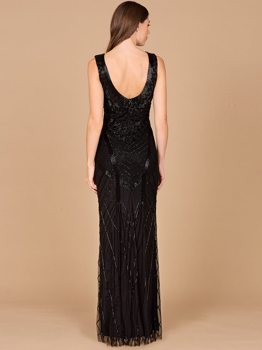 Lara Dresses 33552 Fitted Long Beaded Lace Evening Prom Dress