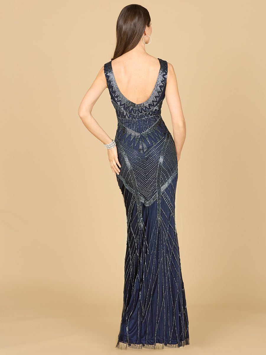 Lara Dresses 33552 Fitted Long Beaded Lace Evening Prom Dress