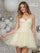 Cocktail Dresses Short A Line Glitter Dress Light Yellow