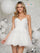 Cocktail Dresses Short A Line Glitter Dress Off White