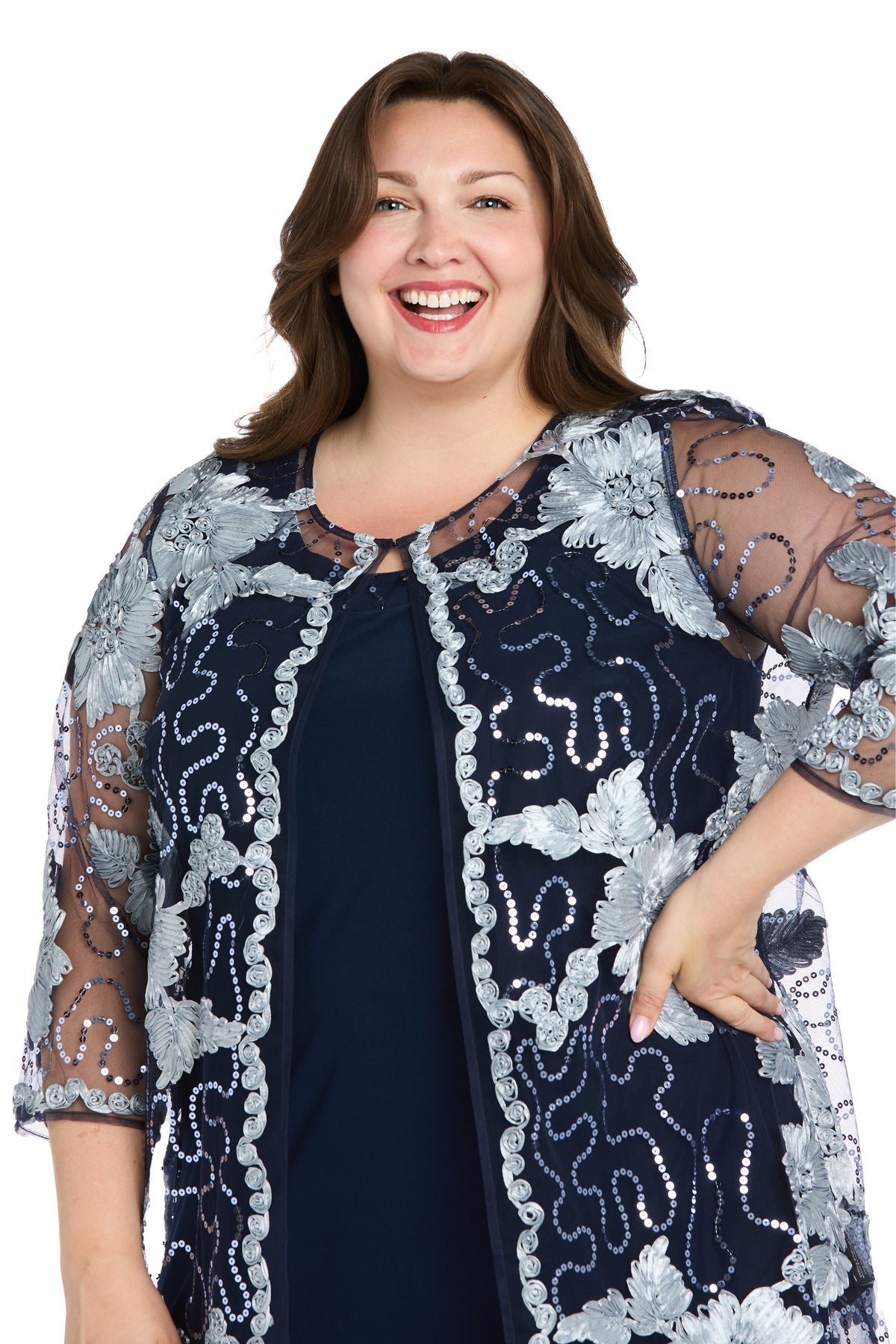 R&M Richards 3371W Plus Size Short Two Piece Jacket Dress