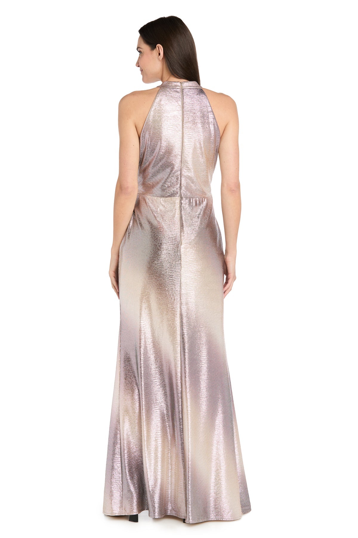 R&M Richards 3384 Metallic Long Formal Evening Dress