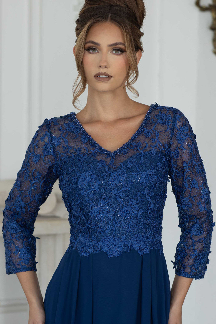 Mother of the Bride Dresses Lace Long Formal Mother of the Bride Dress Lenovia 8375 Navy