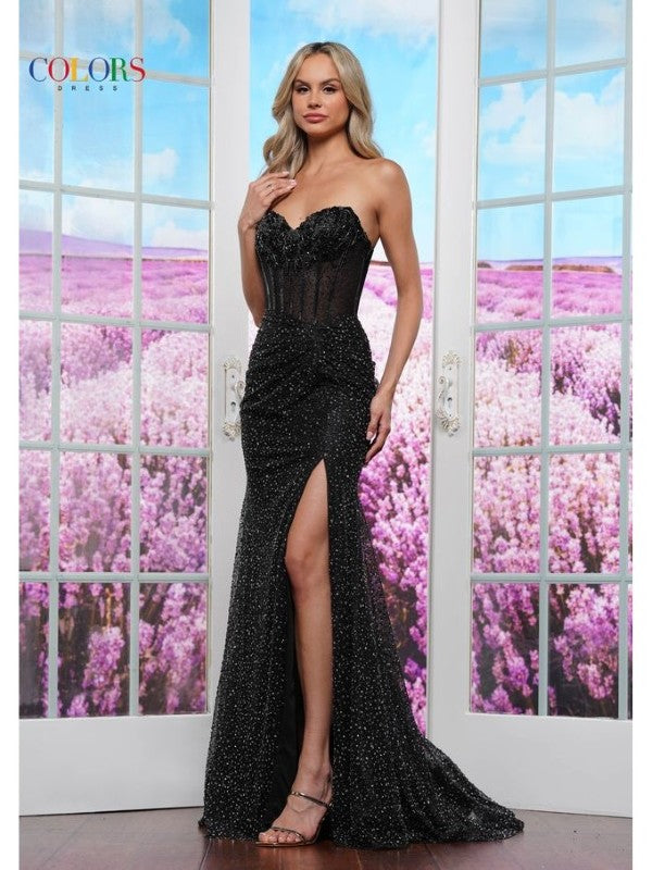 Black Colors 3400 Formal Fitted Long Evening Prom Dress for $478.0 ...