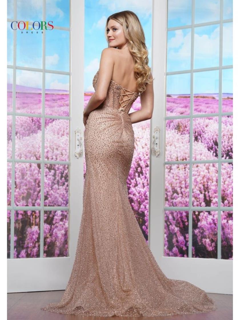 Colors 3400 Formal Fitted Long Evening Prom Dress