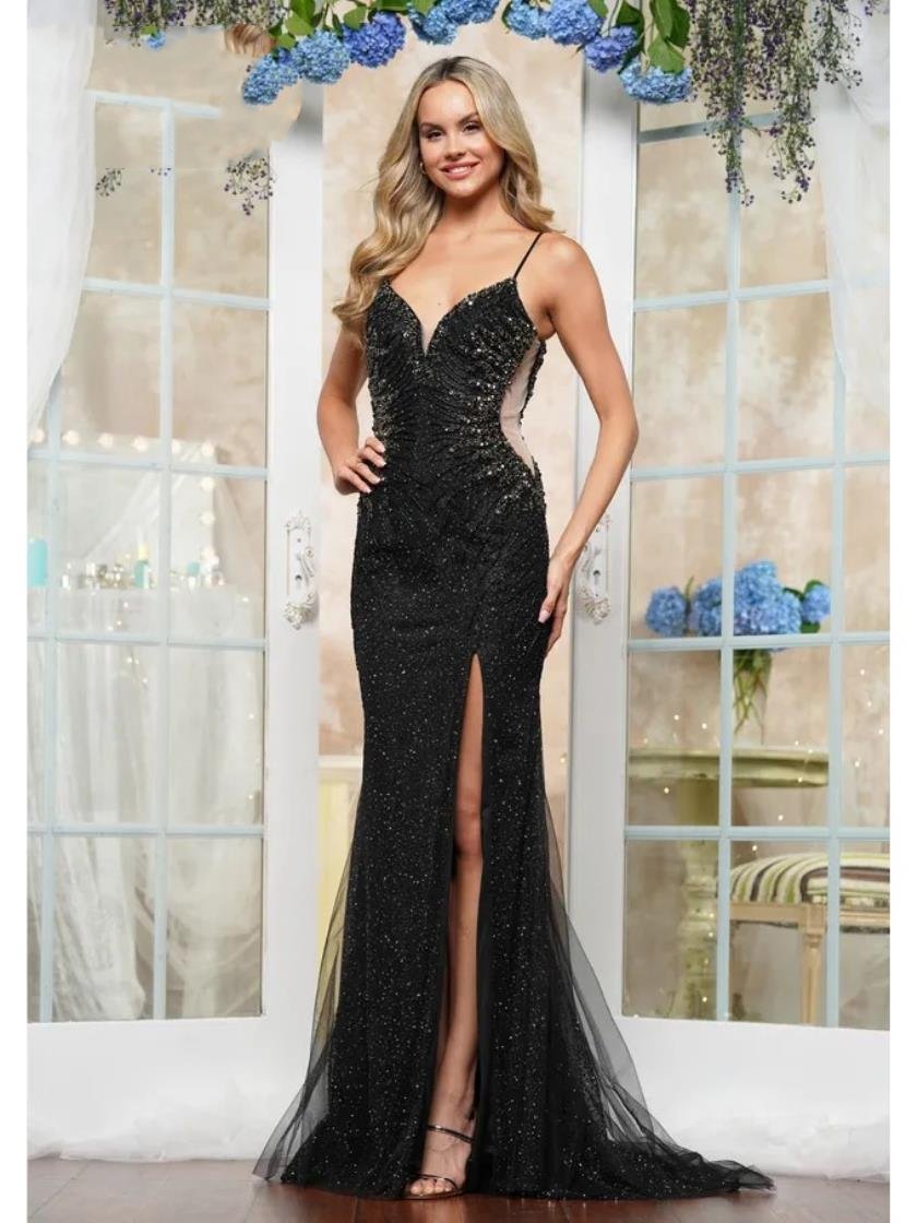 Prom Dresses Fitted Gown Long Formal Prom Dress Black