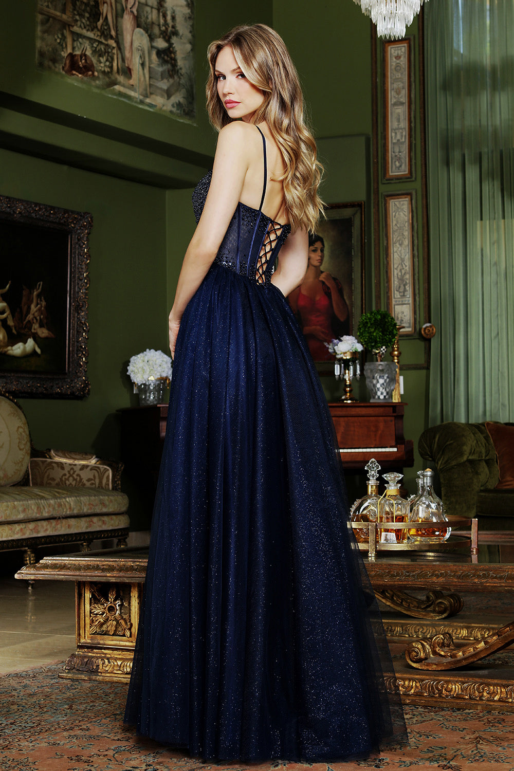 Sweetheart Floor-Length Tulle Evening Ball Gown Adora Design 3402