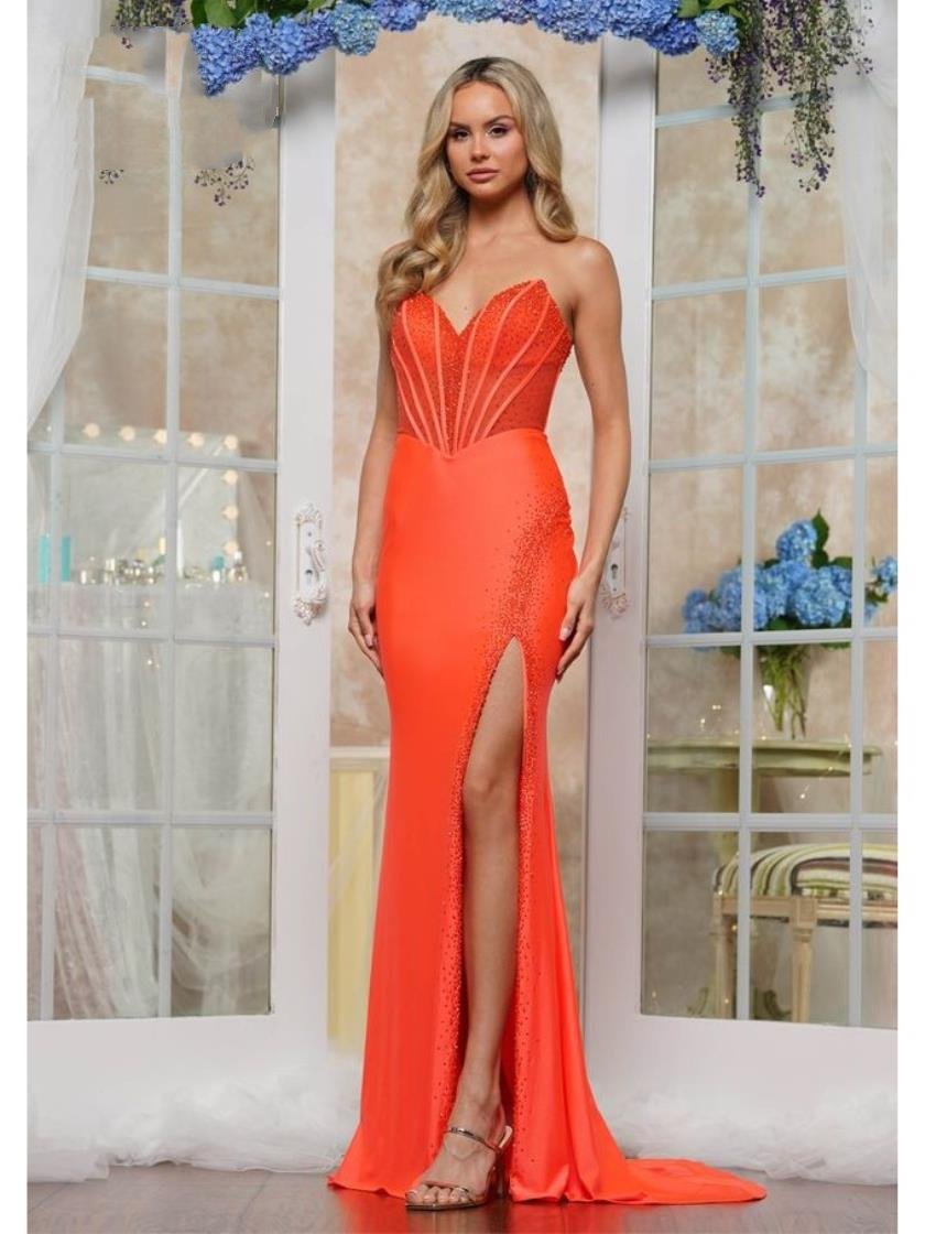 Prom Dresses Formal Fitted Long Prom Dress Tangerine