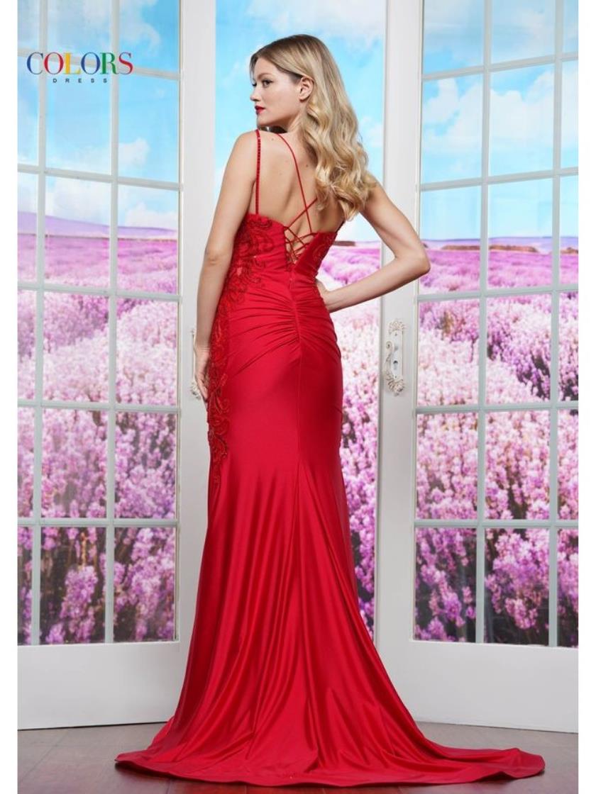 Colors 3410 Fitted Formal Long Evening Prom Dress