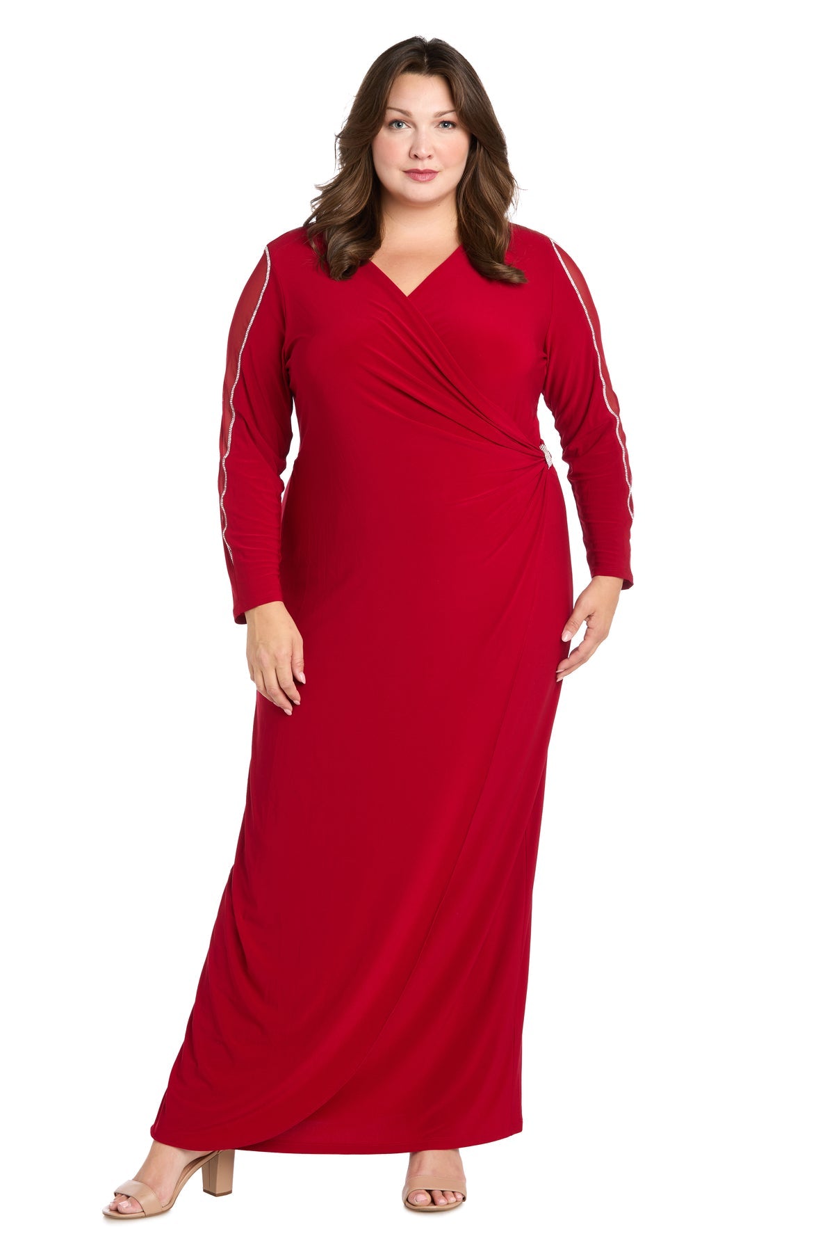 R&M Richards 3411W Plus Size Long Sleeve Formal Evening Dress