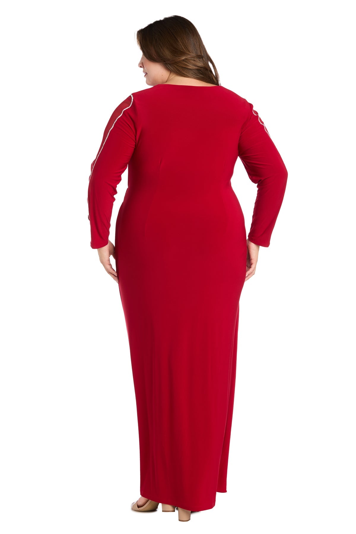 R&M Richards 3411W Plus Size Long Sleeve Formal Evening Dress