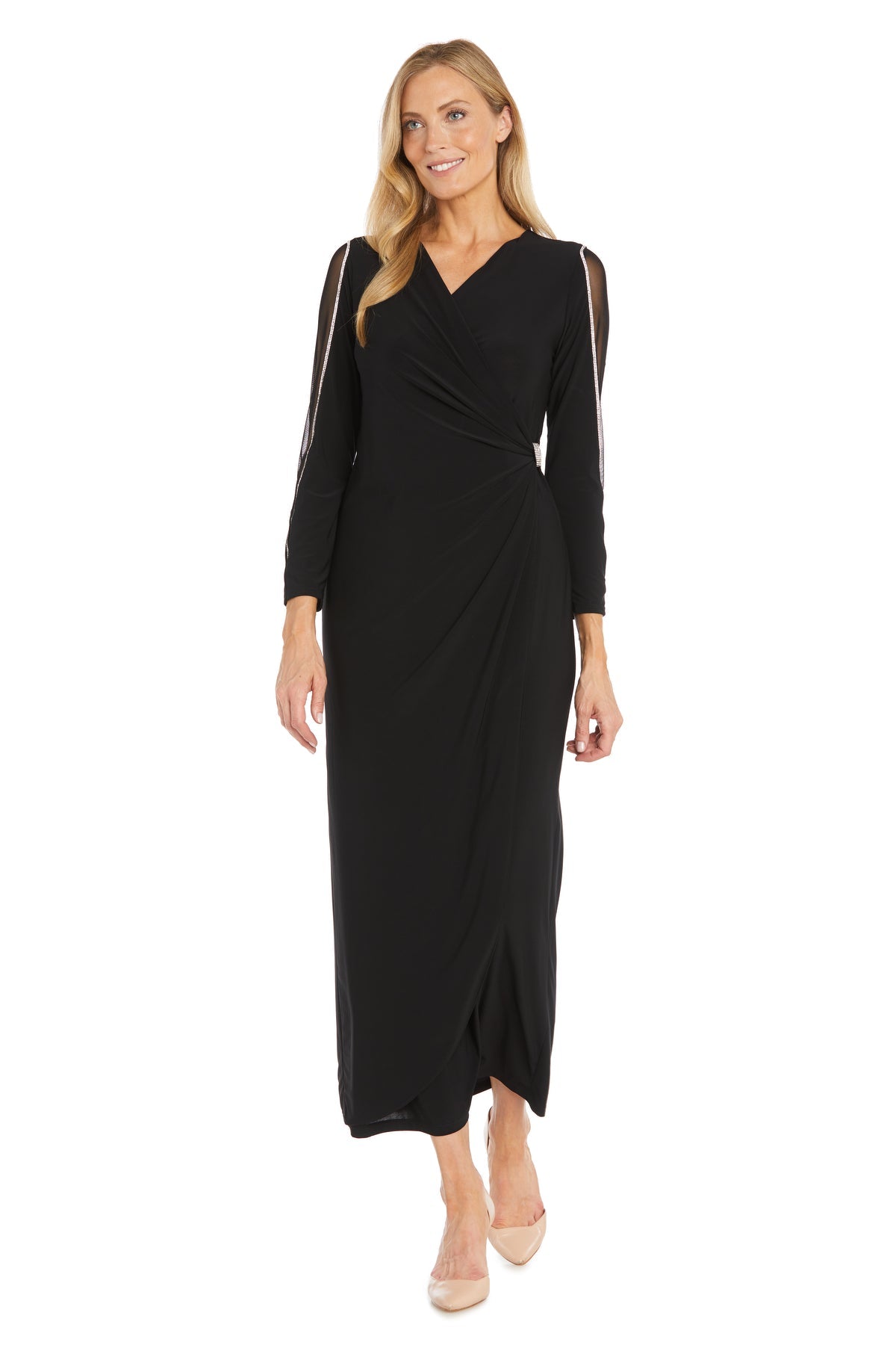 R&M Richards 3411 Fitted Long Sleeve Evening Formal Dress