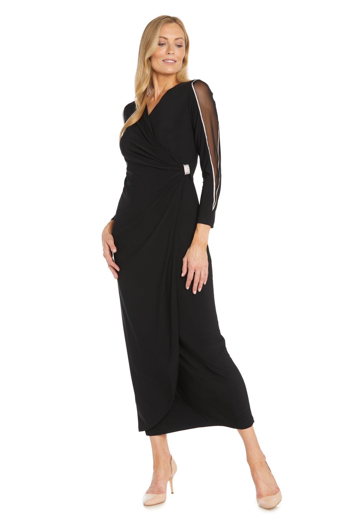 R&M Richards 3411 Fitted Long Sleeve Evening Formal Dress