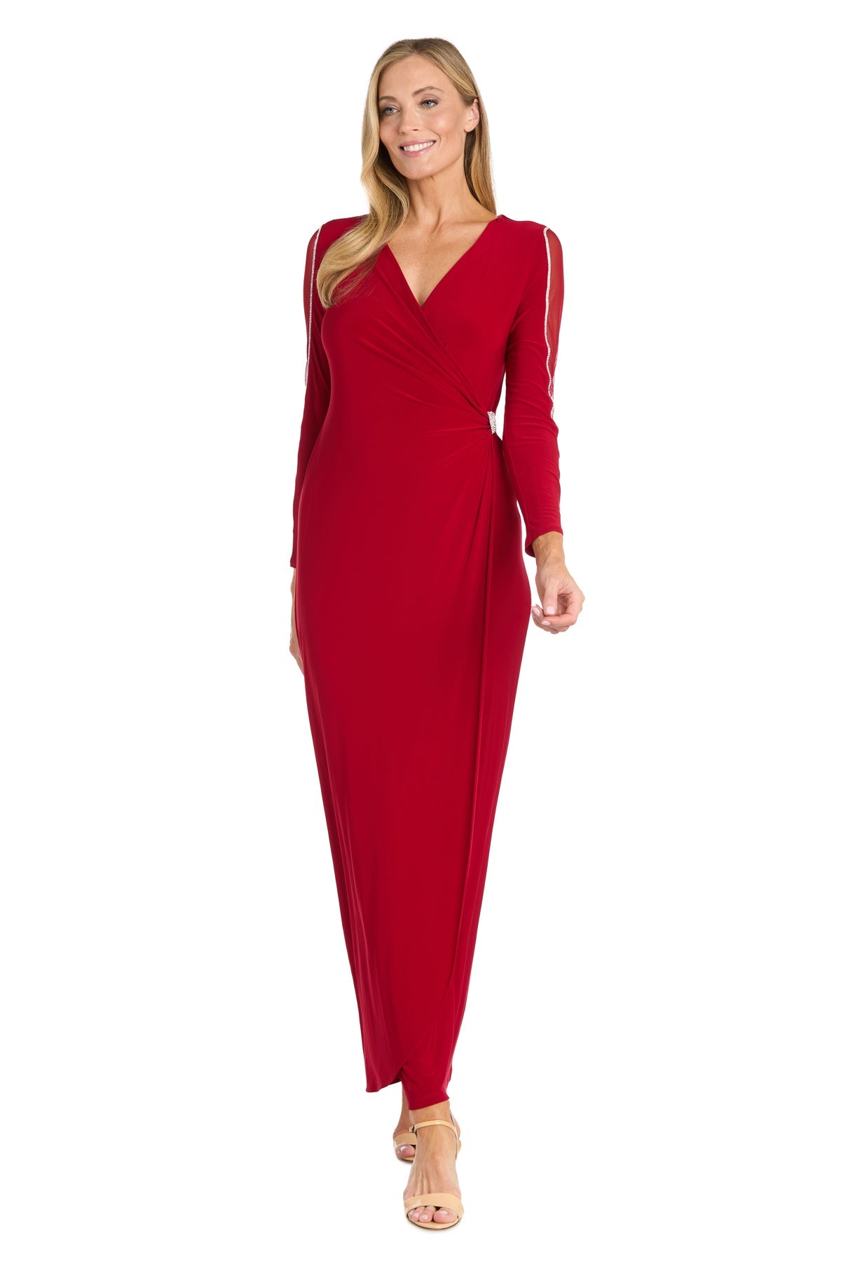 R&M Richards 3411 Fitted Long Sleeve Evening Formal Dress