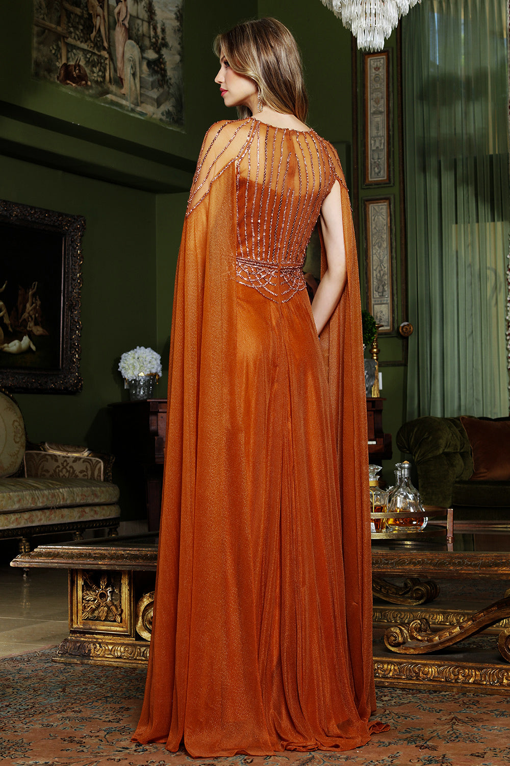 Jewel Floor-Length Chiffon Occasion A-Line Adora Design 3412