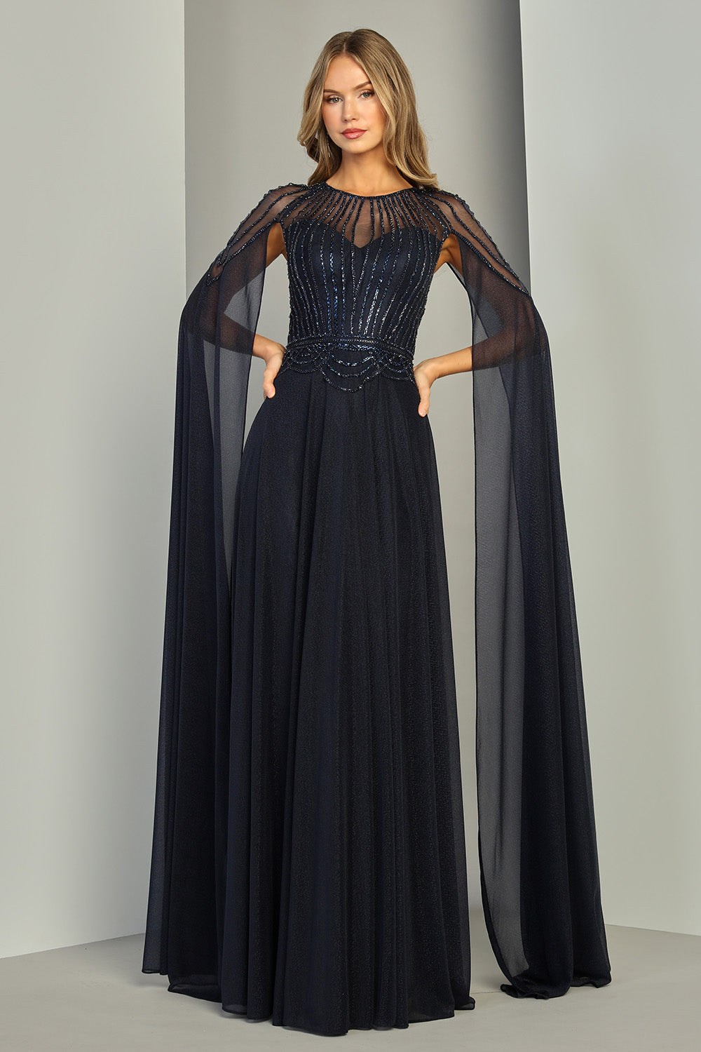 Jewel Floor-Length Chiffon Occasion A-Line Adora Design 3412