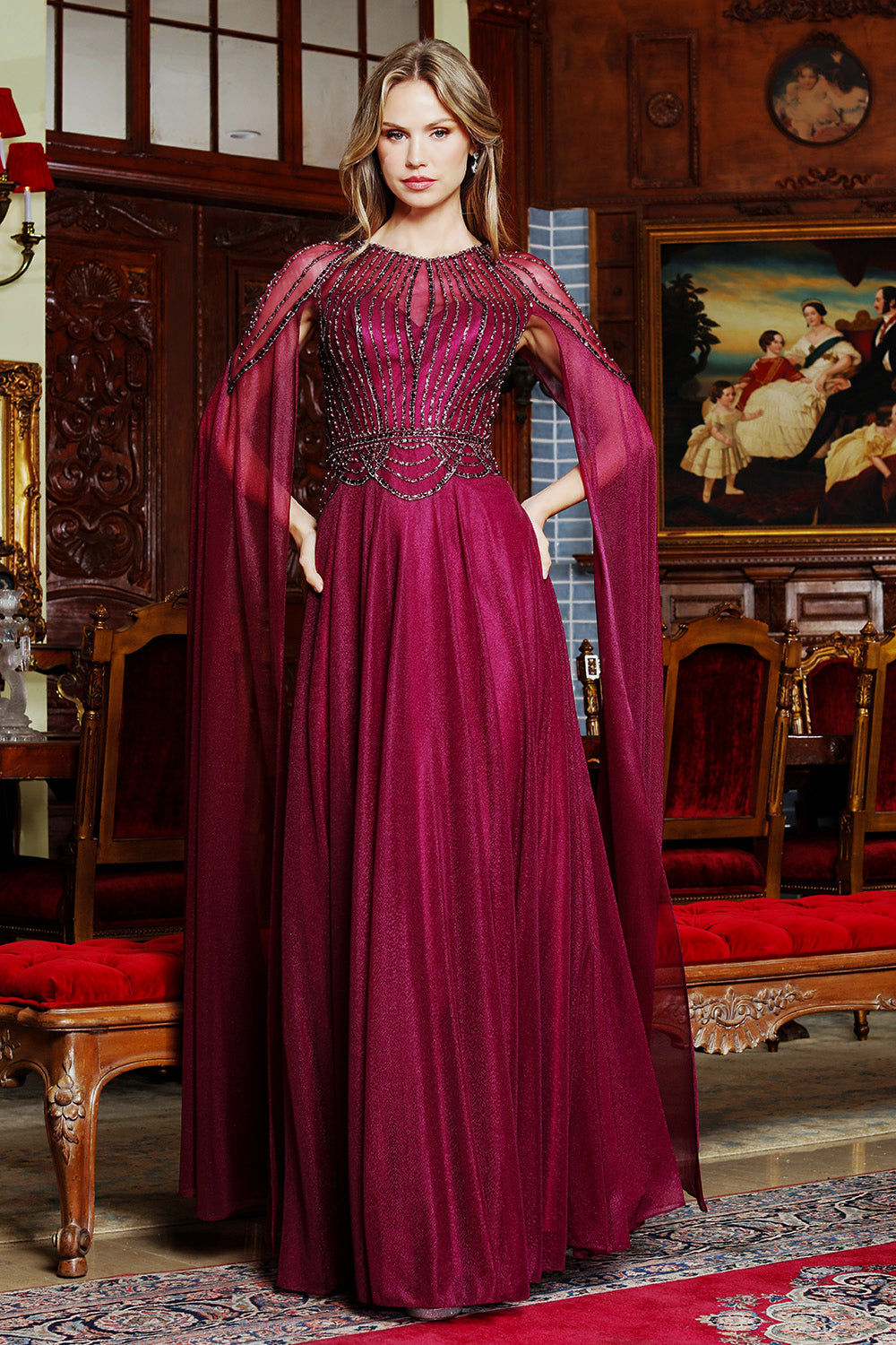 Jewel Floor-Length Chiffon Occasion A-Line Adora Design 3412