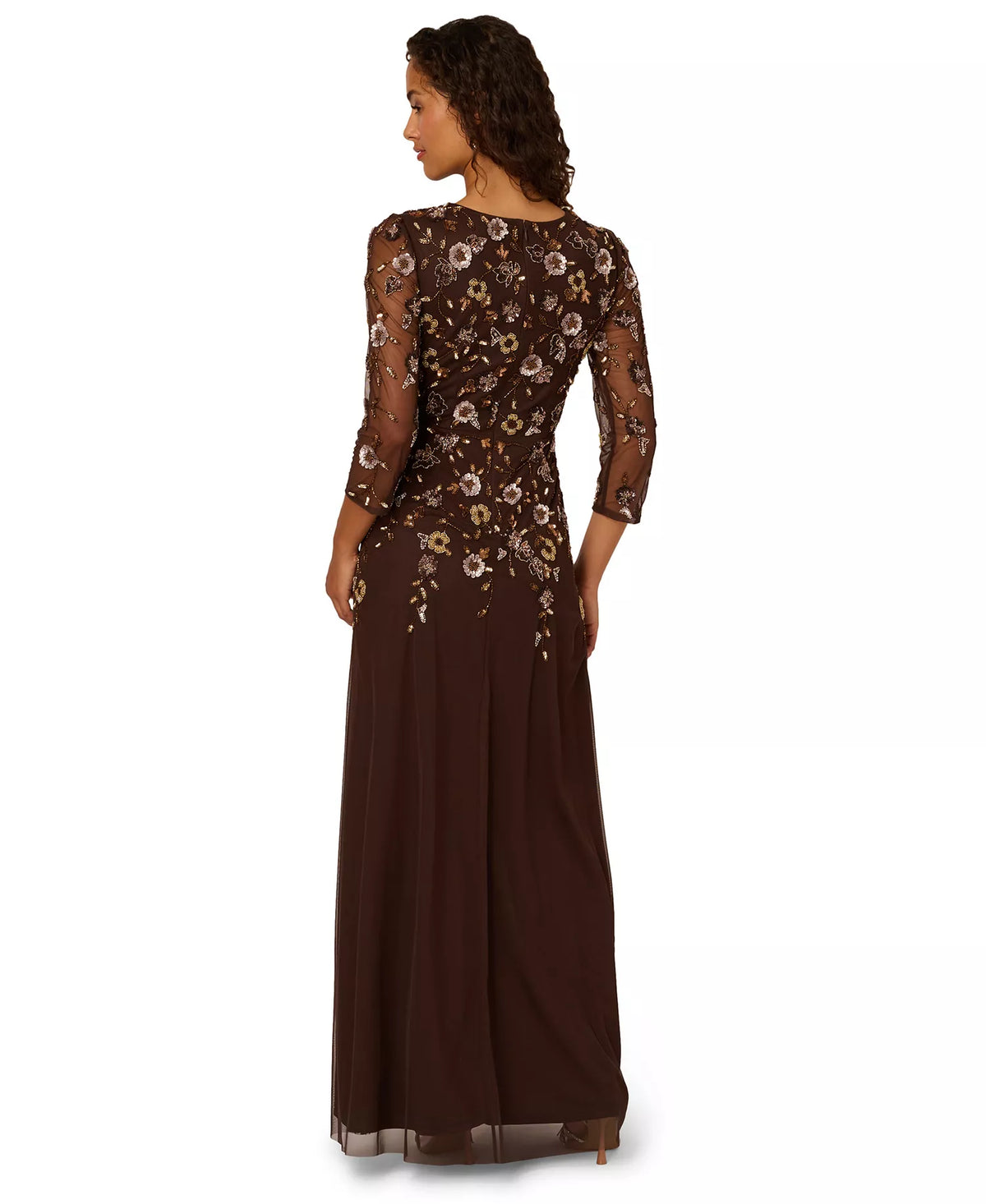 Crew High-Neck Floor-Length Chiffon Mother of the Bride A-Line Adrianna Papell AD5E212393