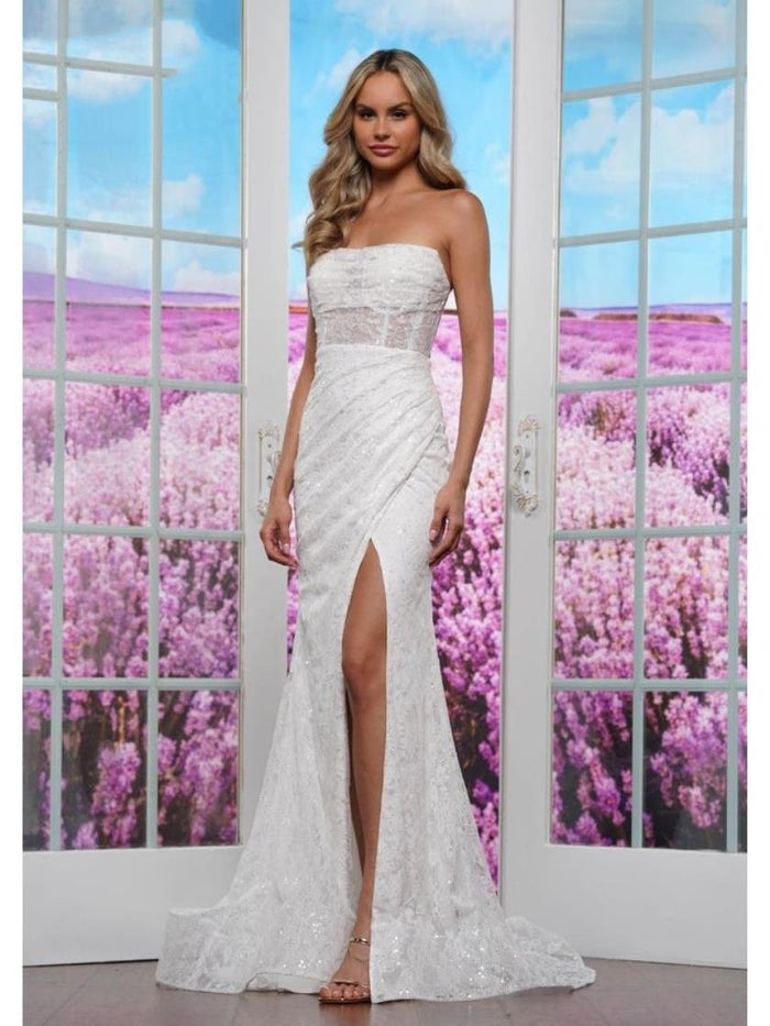Prom Dresses Formal Fitted Long Prom Dress Off White