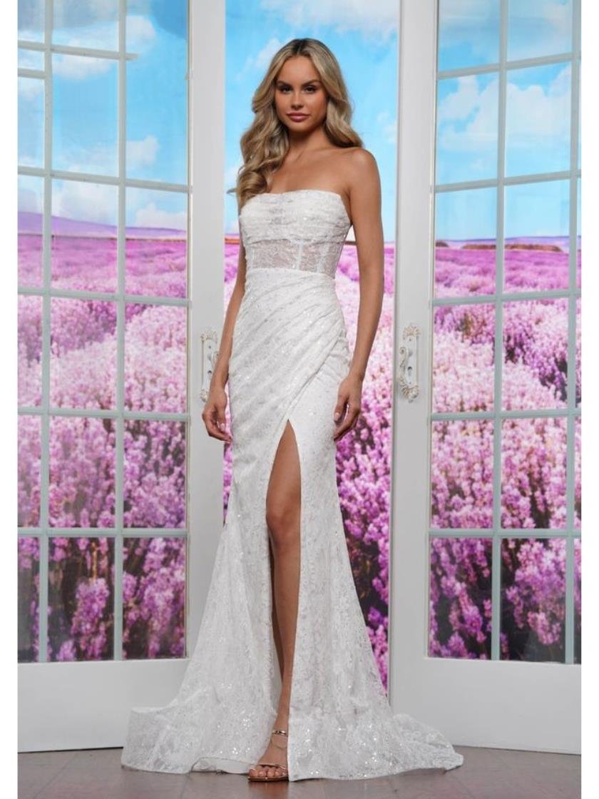 Prom Dresses Formal Fitted Long Prom Dress Off White